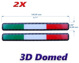 Pegatinas con banderas italianas, pegatinas 3D con forma de cúpula, autoadhesivas, calcomanías 3D con apariencia de fibra de carbono, delineadas para calcomanías de motocicletas y regalos para autos italianos