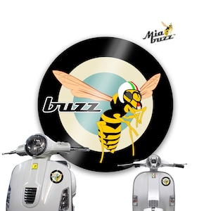 Mia Buzz Rund Retro Svart Kräm Rund Geting 100 mm Mod-stil Dekal