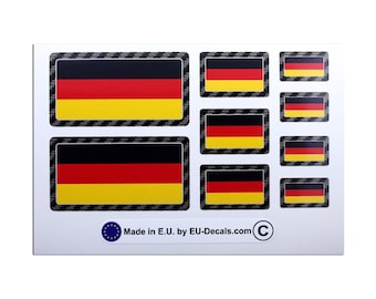 BIKE-label 3D Aufkleber Deutschland Flagge – 4 Stück, Je 50x25 Mm, Wetterfest & UV-beständig Für Auto, Helm & Mehr