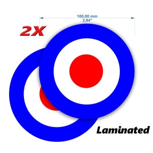 Target Mod blauw gelamineerde sticker klassieke retro motorfiets sticker auto sticker scooter sticker laptop vintage decor boot boekomslag sneeuwscooter