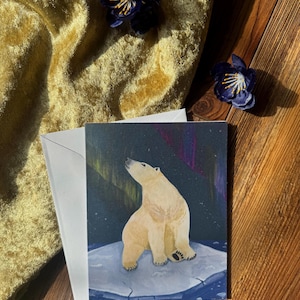 Cartes de correspondance ours polaire, vierges, pour les fêtes, anniversaires, cartes de remerciement de rétablissement