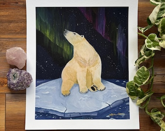 Under The Skies: Giclee print of polar bear ice caps fine art Alaska