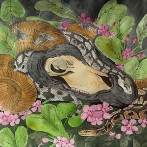 ORIGINAL: Waldzerfall Aquarell und Tuscheillustration