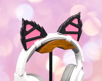 Wolf Mecha Ears Headset Attachment- Futuristic Cyberpunk Steampunk Fantasy Furry Cosplay Gaming Accessories