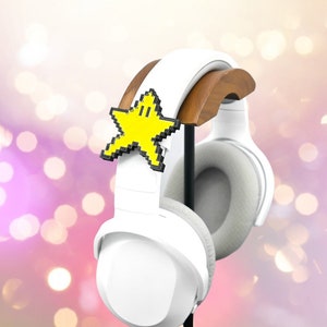 Superstar Headset Attachment - Gaming Twitch Retro Video Game Streaming Accessory, Fun Gamer Gift for Her or Him