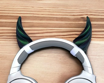 Accesorio para auriculares con cuernos en espiral: accesorios para auriculares con cambio de color mágico cromático, accesorios de cosplay góticos de brujas
