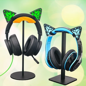 Butterfly Ears Attachment - Headset Headband Gaming Accessories, Kawaii Butterfly Cat Ears Anime Festival Cosplay, VTuber Streamer Gear