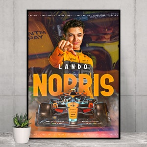 Lando Norris Poster | Limitierte Auflage | Fan Wand Kunst Formel 1 |  Sport Dekor für Schlafzimmer & Büro