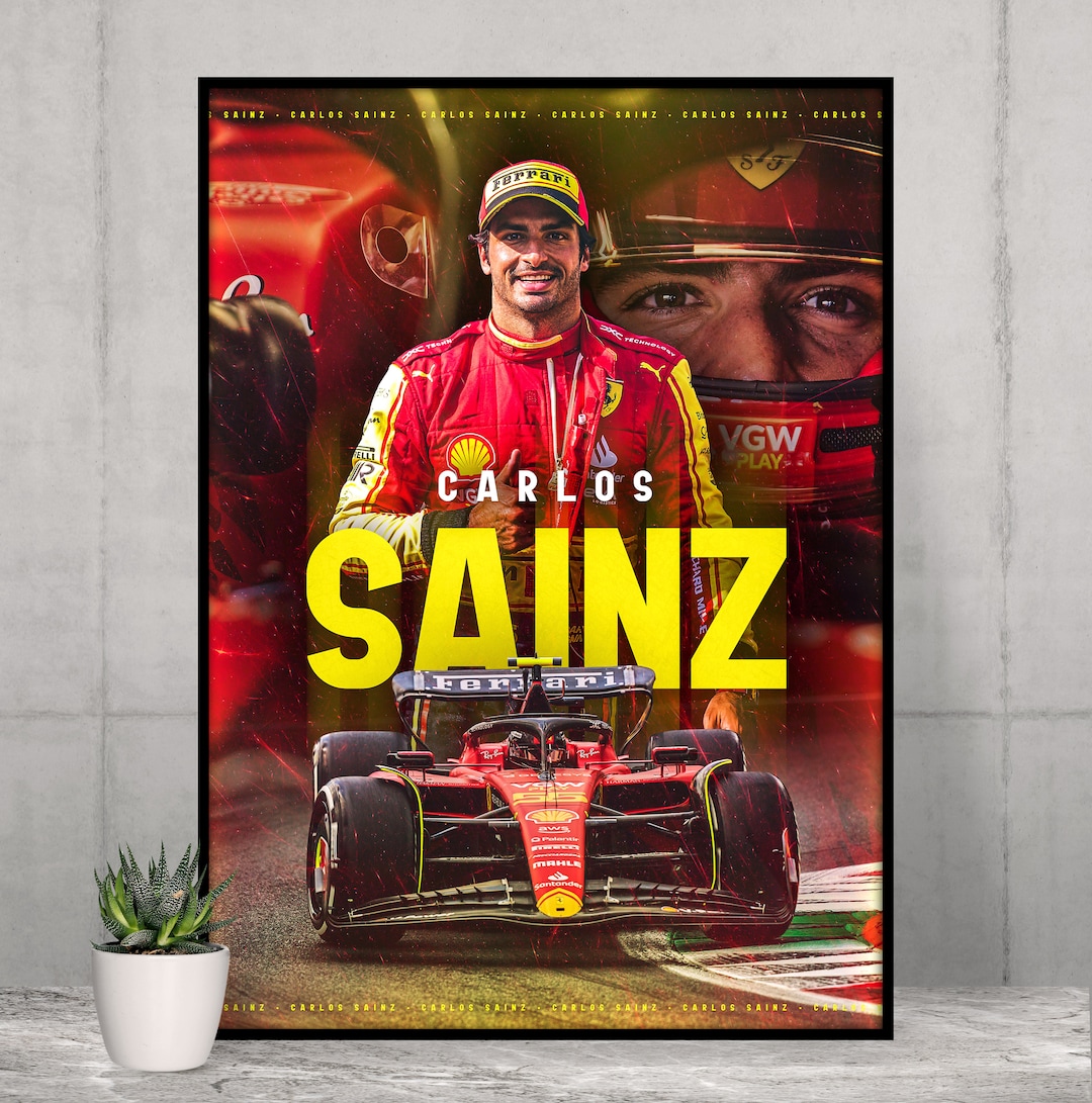 PREMIUM Carlos Sainz Poster | Limited Edition | Fan Wall Art Formula 1 ...