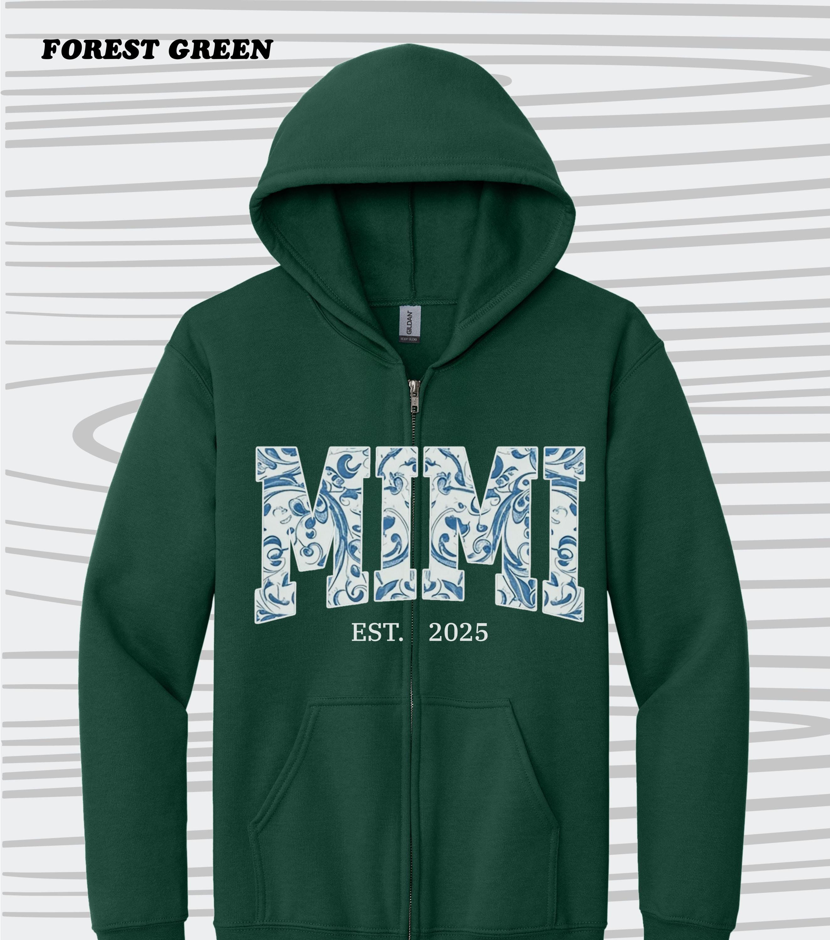 Personalized Mimi Full Zip Hoodie, Mimi Shirt, Mimi Sweatshirt