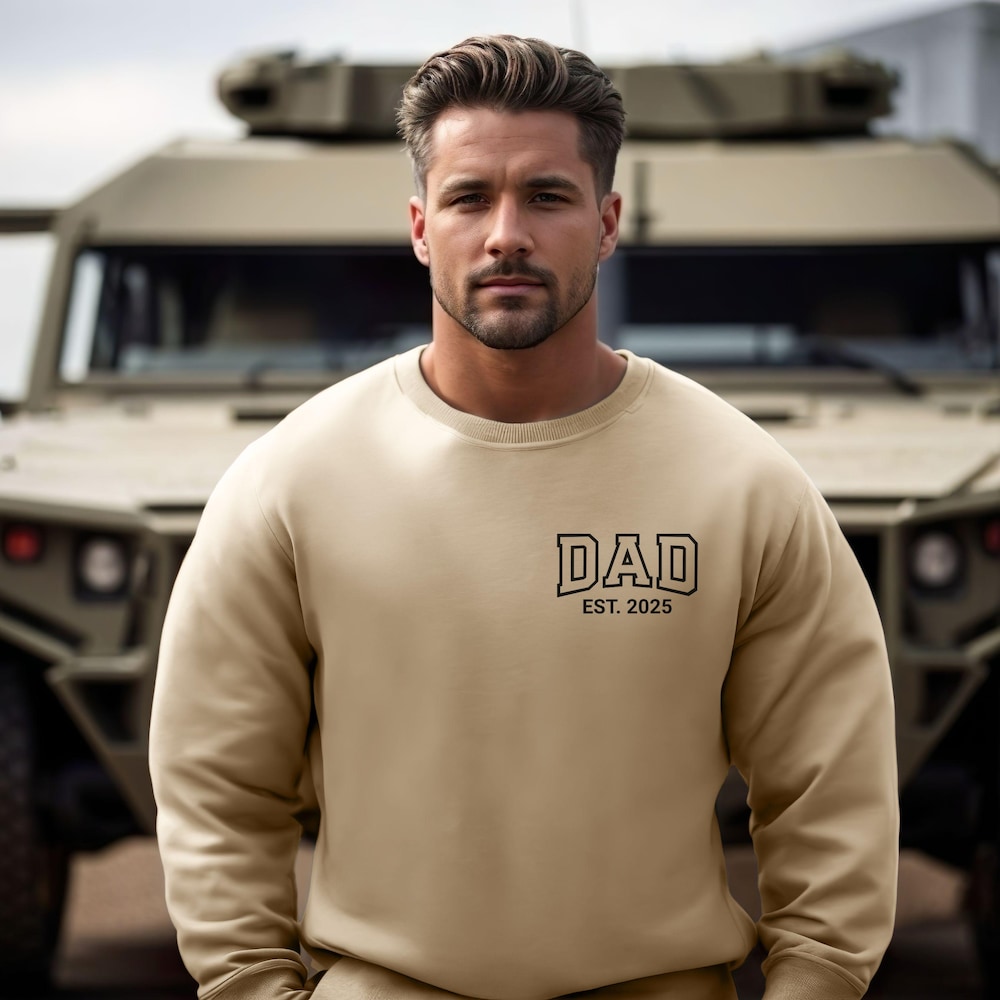 Personalized Dad Sweatshirt, Dad Est. 2025 Full Zip Hoodie, Father'S Day Gift, Dad Sweatshirt, New Dad Gift, Dad'S Birthday Gift, Dad Shirt New Hoodie