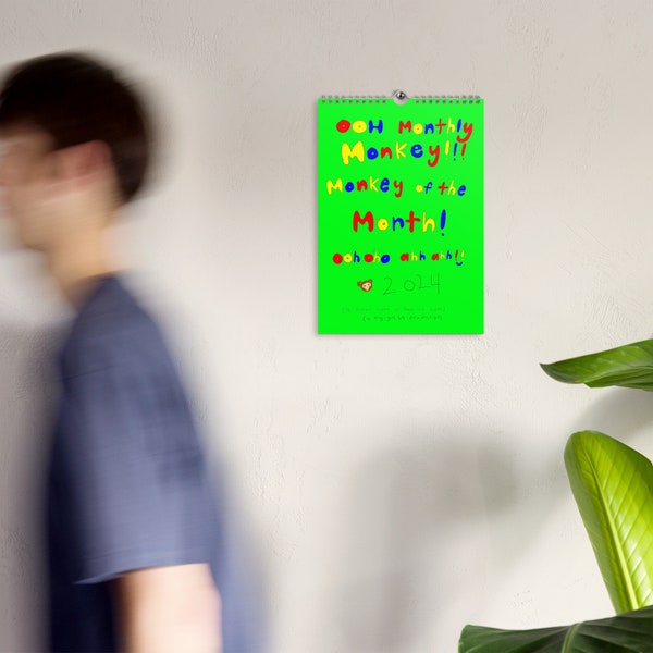 Monkey Calendar Etsy