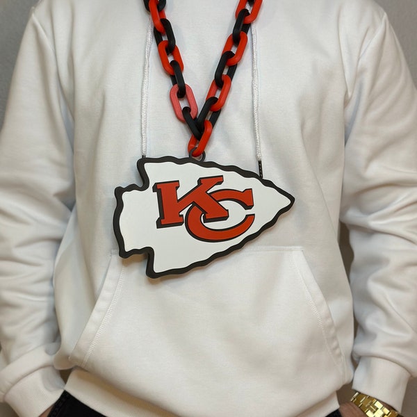 Custom 3D Printed Kansas City Chiefs-Inspired Oversized Chain Necklace