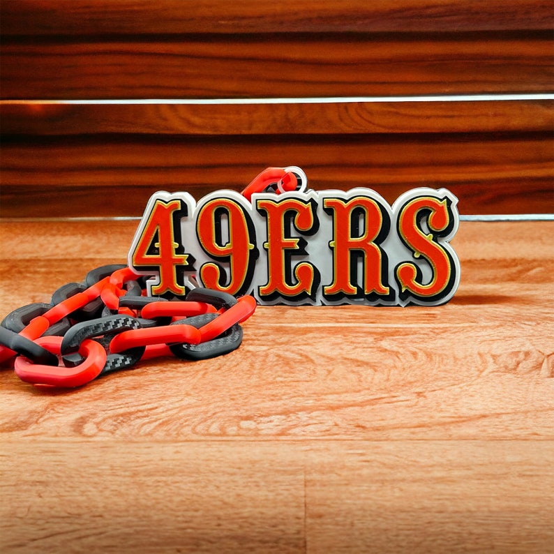 Custom 3D Printed San Francisco 49ers Chain Necklace Sports Fan
