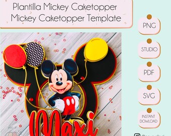 Mickey Caketopper Template | Caketopper Micky Plantilla