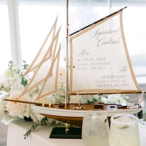 Custom Sailboat Signature Cocktail Sign | Nautical Wedding Bar Sign | Personalized Drink Menu | Editable Font & Color