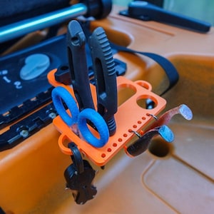 Kayak Fishing Tool Holder, Fishing Tools, Rail Mounted, Boat and Kayak