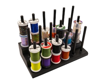 Fly Tying Thread Spool Holder | Desktop Organizer for Fly Tying Station | Thread Storage Rack | Made in USA