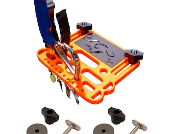 Soporte para herramientas de kayak con almohadilla magnética / Organizador de kayak para montaje en riel / Guarda anzuelos y señuelos / Montaje en riel sin perforaciones / Accesorios para pesca en kayak