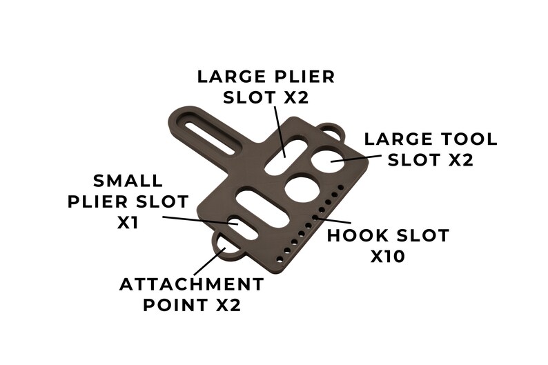 Soporte para herramientas de pesca en kayak / Organizador de riel montado sobre riel / Instalación sin taladro / Accesorios para kayak / Fabricado en EE. UU. imagen 9