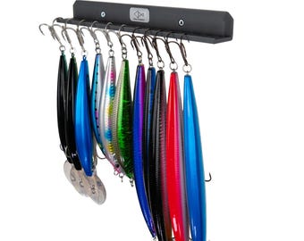 Fishing Lure Holder Wall Mount – 31 Hook Lure Organizer – Tackle Storage Rack for Garage | Fishing Gift