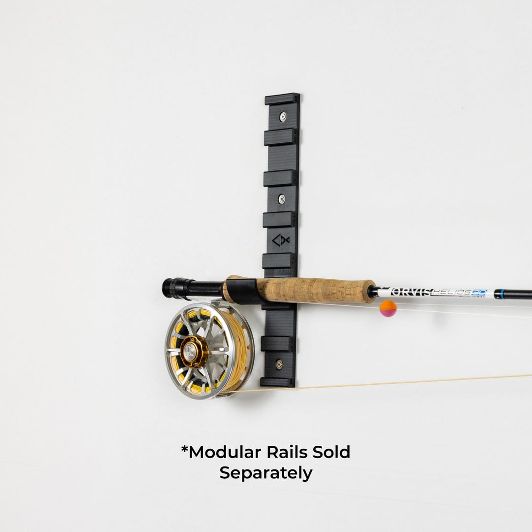 Modular Black Rod Fishing Rod Holder Attachment | Modular Wall Mount Storage System ...