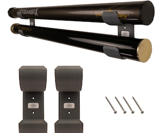 Soporte de pared para tubo de caña de pescar con mosca / Estante de almacenamiento doble para tubo / Organizador de equipo de pesca con mosca / Hecho en EE. UU.