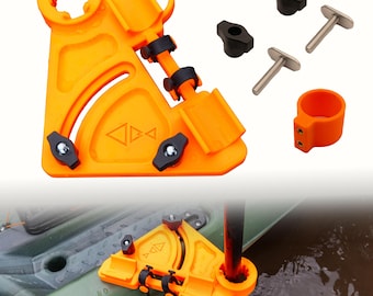Soporte para mástil de kayak con collar de bloqueo ajustable / Soporte para mástil de anclaje con montaje en riel / Accesorios para pesca en kayak / Soporte para mástil de anclaje con montaje en riel