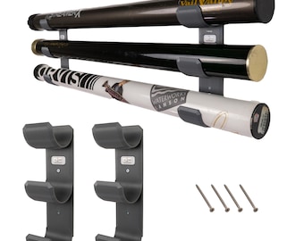 Soporte de pared para tubos de cañas de pescar con mosca / Estante de almacenamiento triple para tubos / Organizador de equipo de pesca con mosca / Hecho en EE. UU.