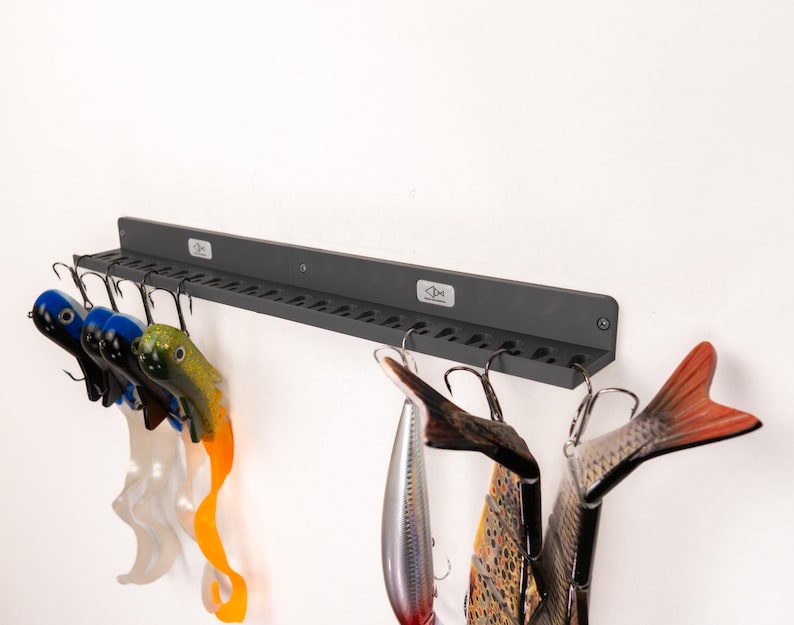Fishing Lure Holder Wall Mount – 31 Hook Lure Organizer – Tackle ...