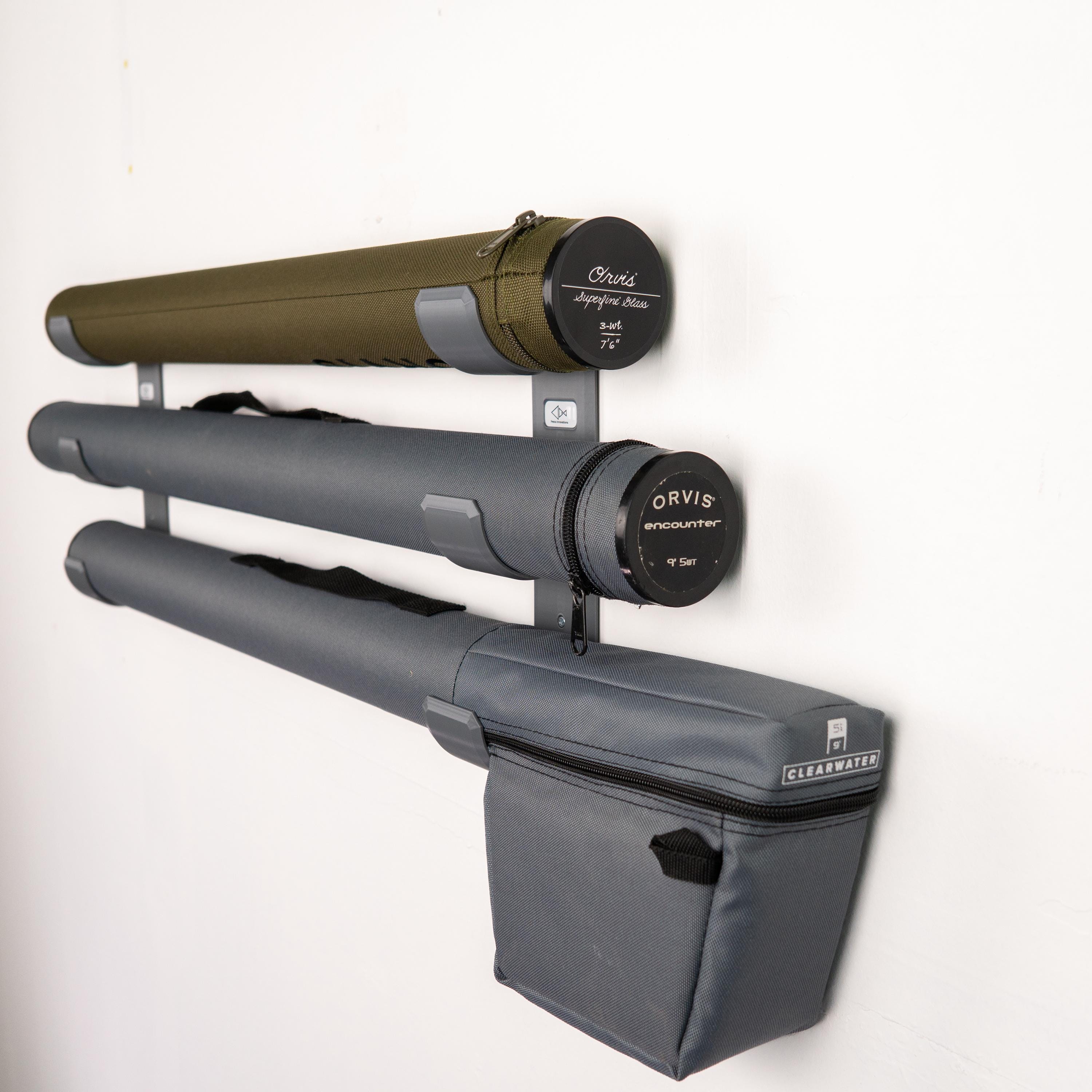 Fly Rod Storage Strap Fly Rod Tube Holder Wall Mount | Triple Tube Storage Rack | Fly Fishing ...