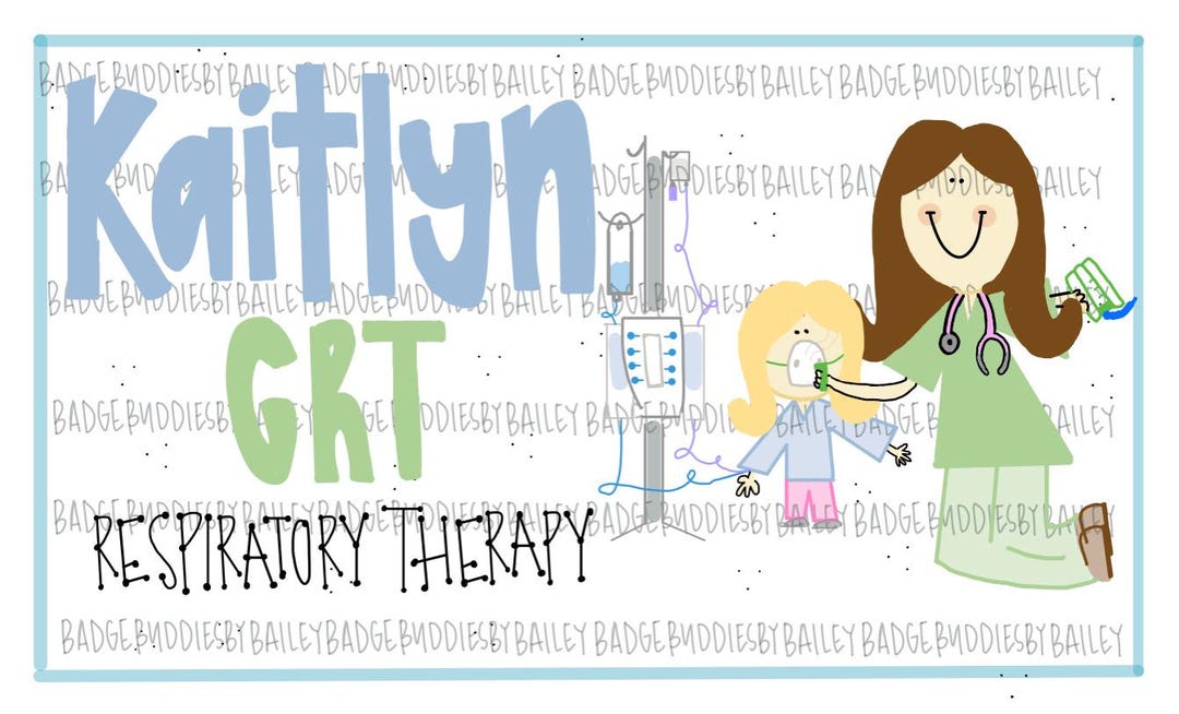 RESPIRATORYTHERAPY Vertical Badge Buddy With GREEN Border And More