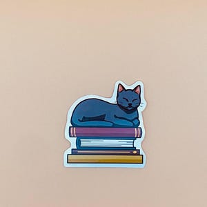 Sticker vinyle empilable chat gris