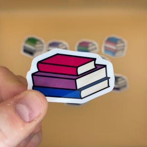 Sticker en vinyle pour livres, fierté bisexuelle - Sticker fierté subtile, sticker queer, fierté LGBTQIA+ subtile