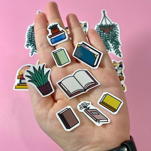 Ensemble d'autocollants botaniques livresques
