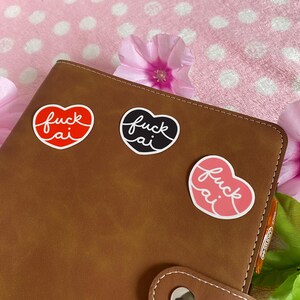 Fuck AI Heart - Anti-AI Vinyl Sticker, image 10