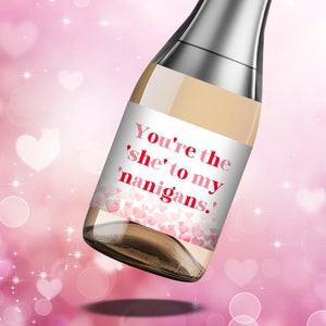 Galentine’s Day Wine Label Stickers – 30-Pack Champagne Bottle Decals For Girl’s Night Party Decor