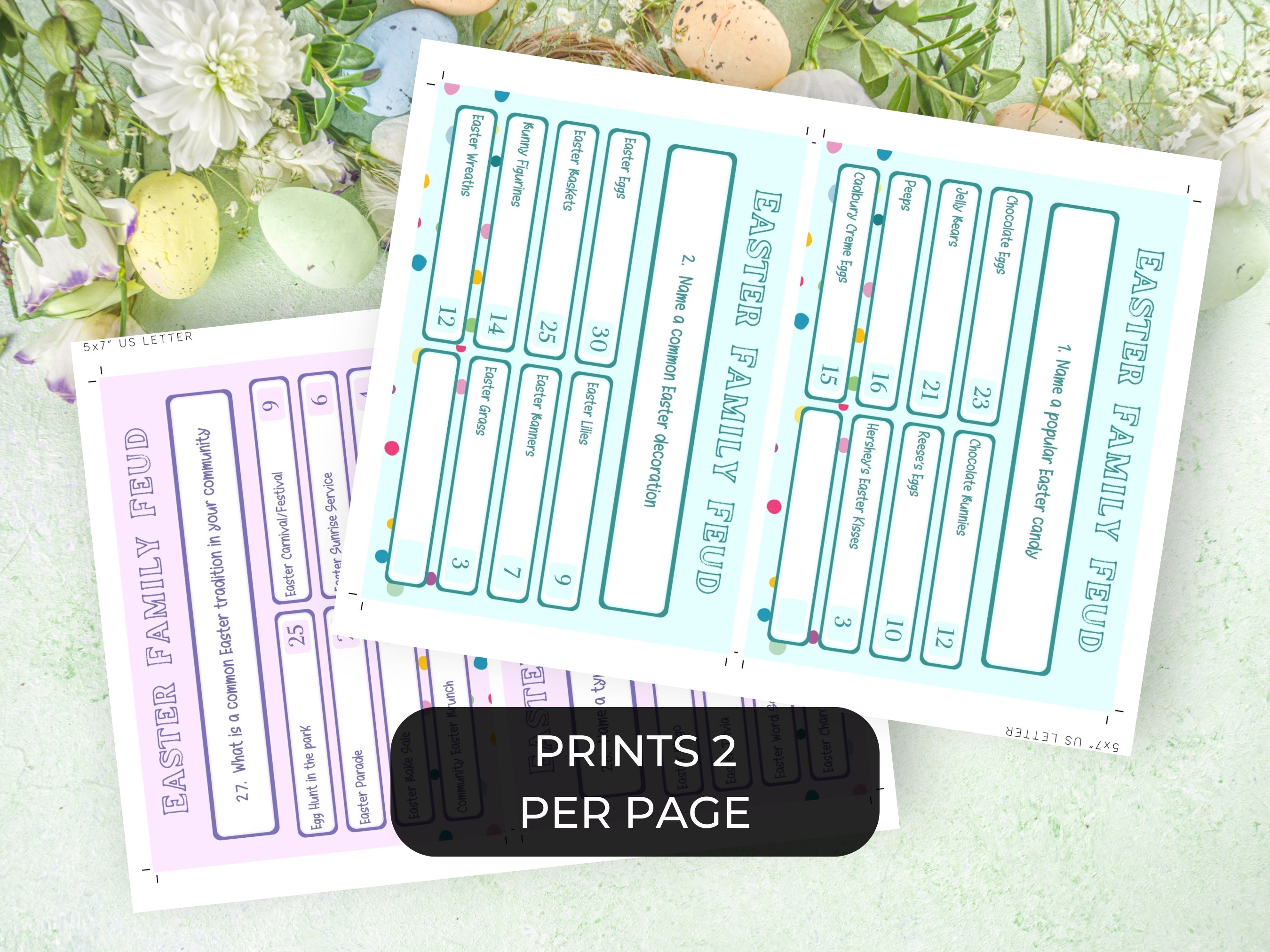 Easter Friendly Feud Game. Printable Easter Family Feud-style Question ...