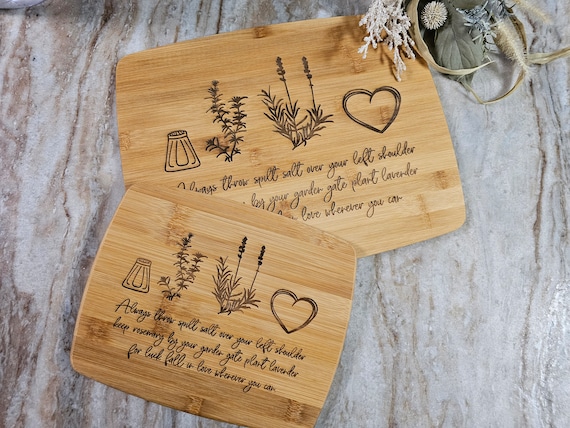 Practical Magic, Engraved Bamboo Cutting Board | Kitchen Witch Recipe Board | Lavender & Rosemary Kitchen Decor | Housewarming Gift
