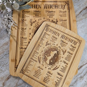 Kitchen Witchery, Farmhouse, Bamboo Cutting Board Inches, Gift, House Warming, Wedding Present, Witches, Witch, Decor