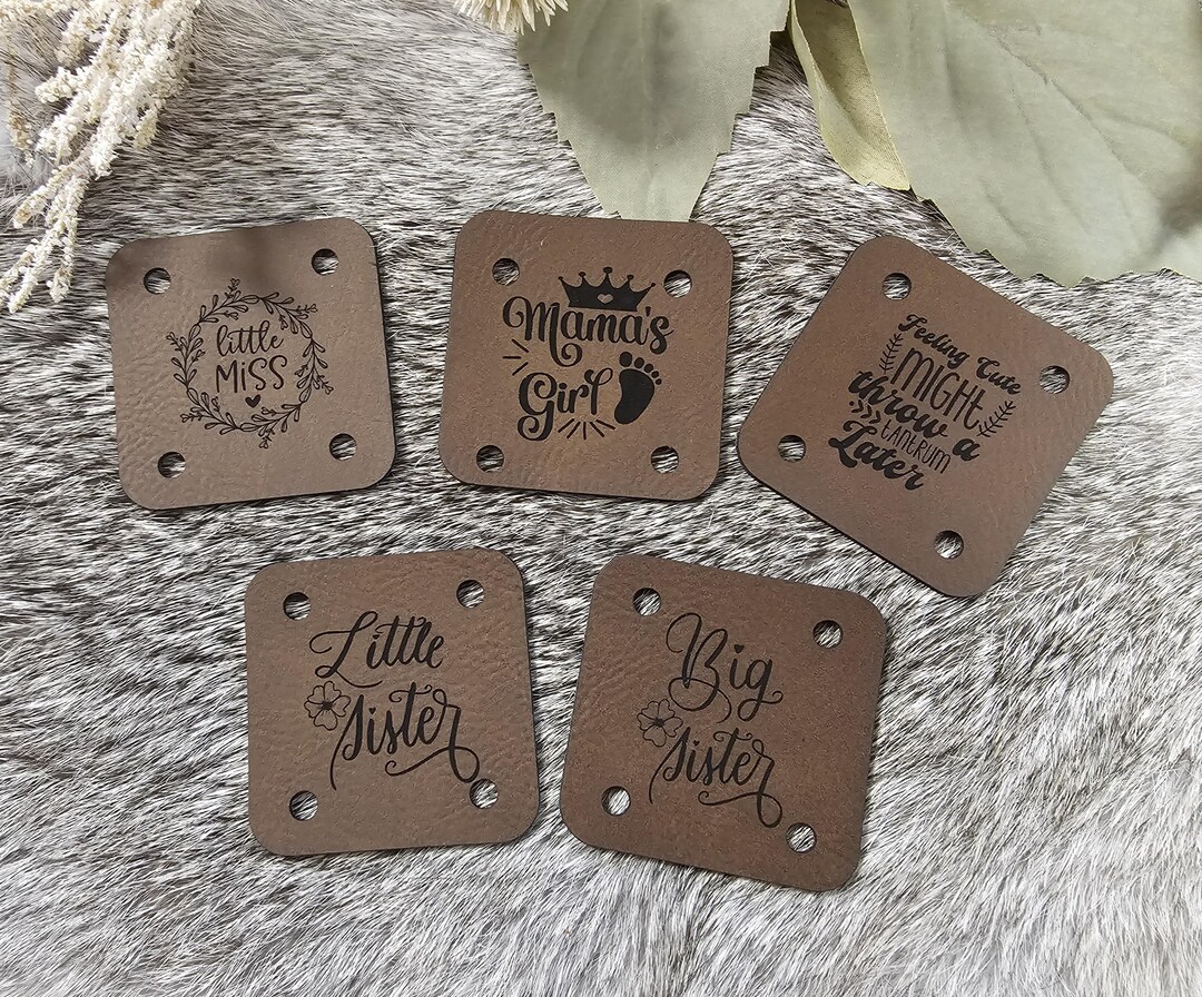Custom Faux Leather Tags, Personalized Knit and Crochet Labels, No Sew ...