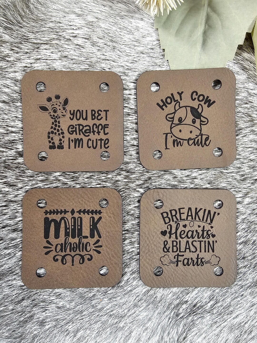 Custom Faux Leather Rivet Tag, Personalized Knit Crochet Labels - Etsy