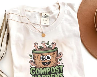 Shirt met compost gebeurt | Grappig tuinman-T-shirt | Milieushirt | Milieuvriendelijk cadeau | Duurzaamheidsshirt | Shirt voor composteren met humor