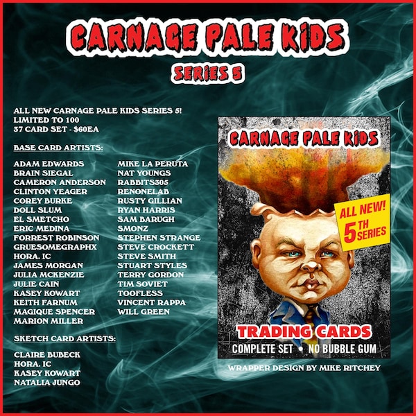 Carnage Pale Kids: Conjunto de Cartas Colecionáveis Série 5