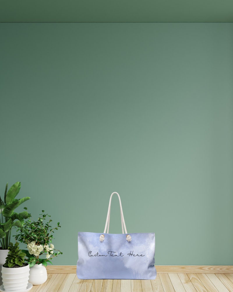 Personal Blue Basic Bag Example Personalized Blue Tote Bag, Weekender Bag, Cute Tote Bag, i'd Rather Be ...