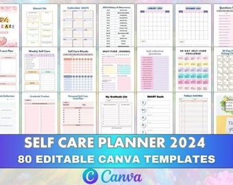 Editable Self Care Planner 2024- Digital & Printable |Ready to Go Tracker