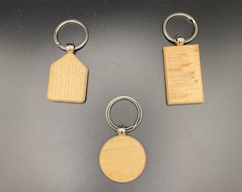 Personalizable wooden keychains