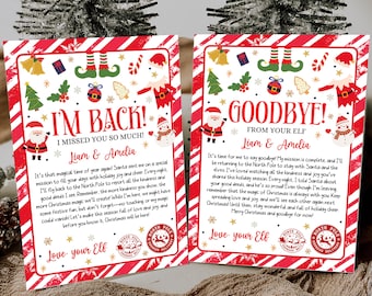 Elf Arrival Letter, Im Back Elf Arrival Letter, Elf Letter, Elf Goodbye Letter, Elf Hello Christmas Letter, Editable Canva Template JEF92