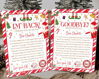 Editable Elf Letter, Elf Arrival letter, Elf Return Letter, Elf I'm Back Christmas Letter, Goodbye elf letter, Canva Template JEFF192