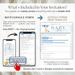 Winnie Baby Shower Boy Invite Winnie the Pooh Digital RSVP Baby Shower Template Balloon Bear Shower Editable | A little hunny boy website image 2